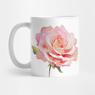 Romantic Blush Pink Isolated Rose Watercolor Flower Painting Mug